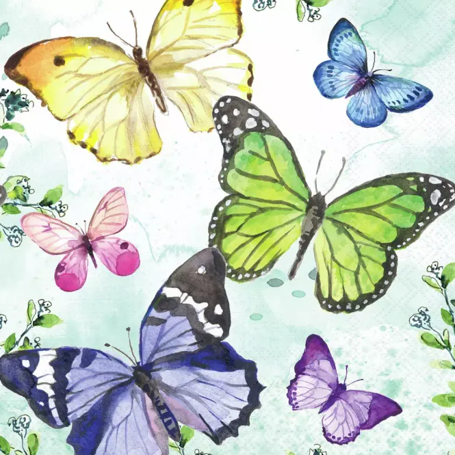 Hovedbilde SERVIETT Lunsj Fluttering butterflies
