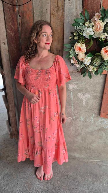 Hovedbilde  SARA Kjole Rose Corall