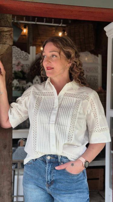 Hovedbilde SISSA Bluse Spring Gardenia/White