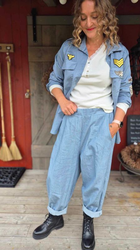 SIENNA Bukse Denim Stripe