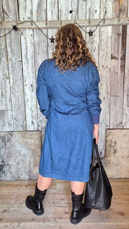 ALLURA Denim Kjole Dark Blue Wash