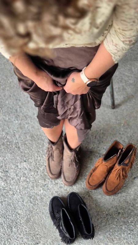 FRINGE Boots Beige 