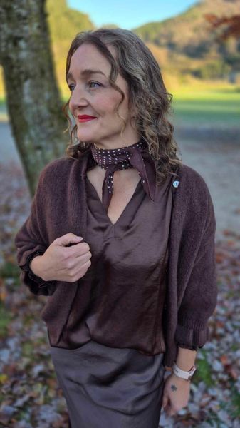 Hovedbilde MOE Satin Bluse Brown