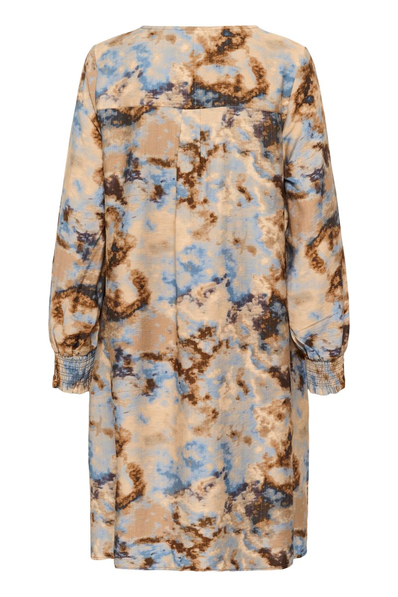 HIZZY Kjole Brown/Blue Splash