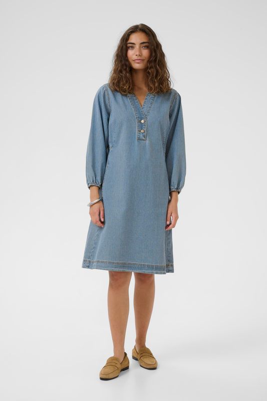 AYNA Kjole 3/4 Sleeve Blue/White Stripe