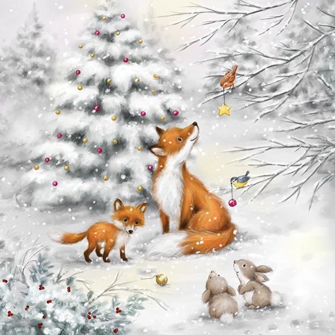 Hovedbilde SERVIETT Lunsj Fox in forest