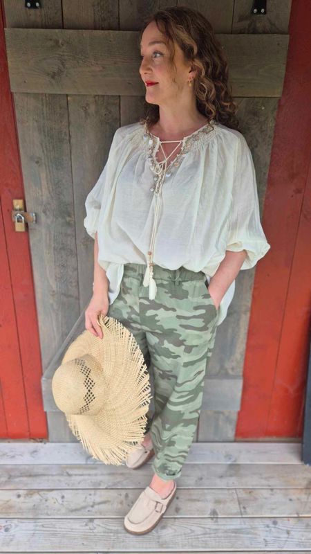  BOHO Bluse Ecru 