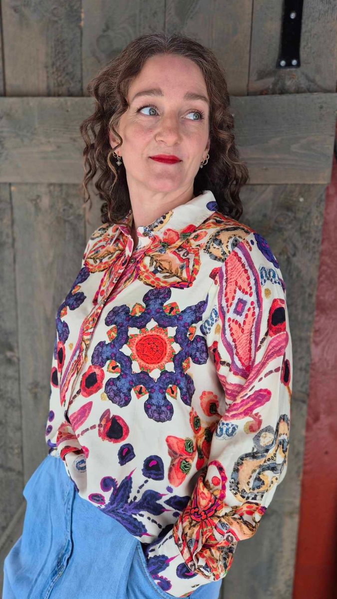 MANDY Skjorte Blue & Pink 