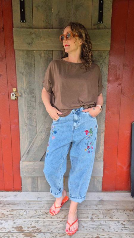 TIALA Aniceta Embroidery Jeans
