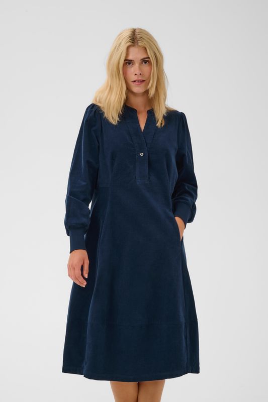 RHAENA Kjole Babycord Navy 