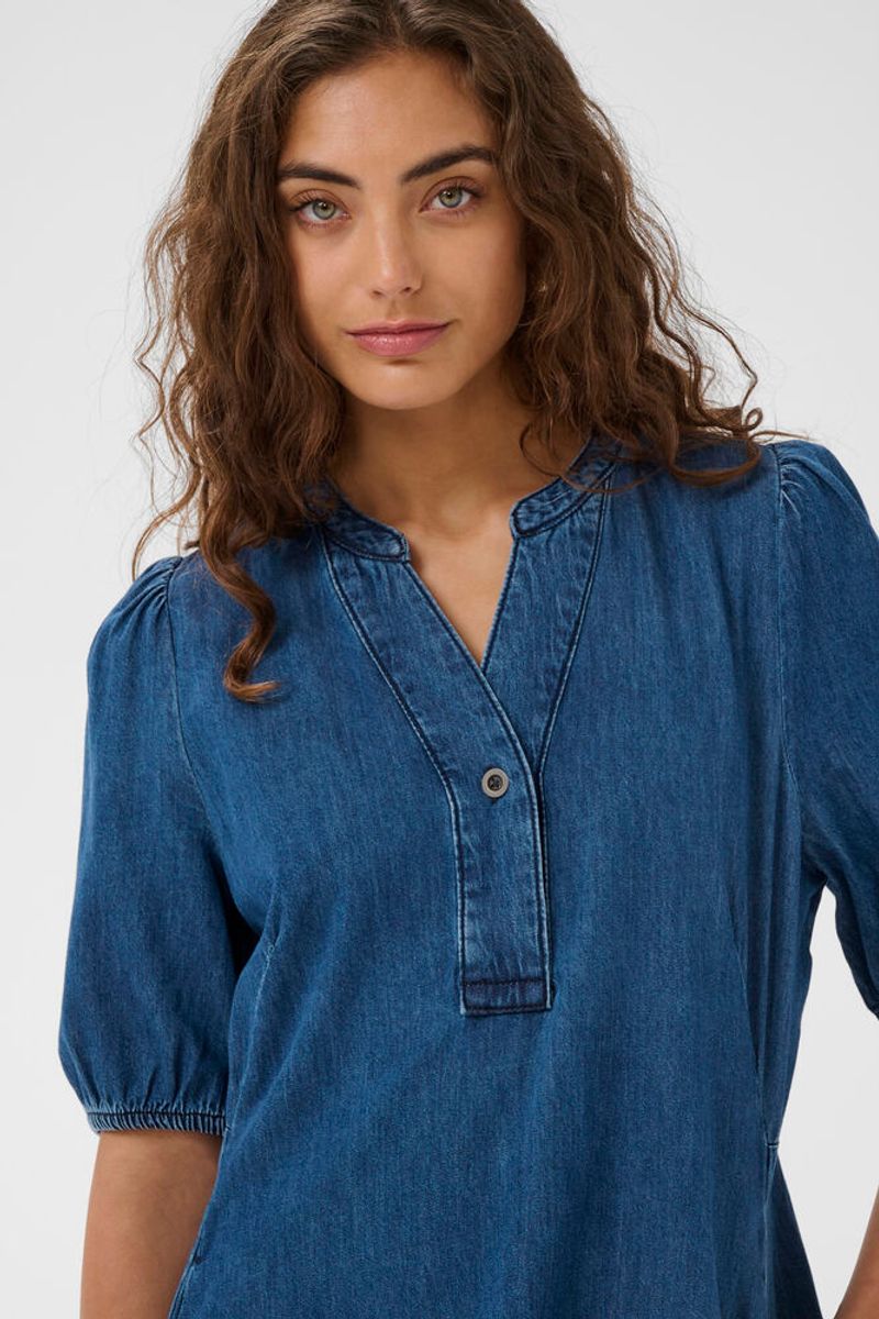 BERTELINE Arpa SS Kjole Dark Blue Wash