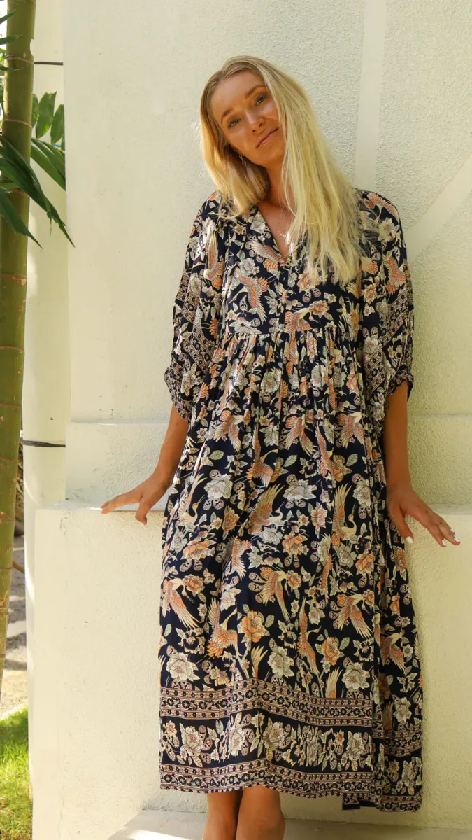 STOKKROSE Midi Sommerkjole Svart 