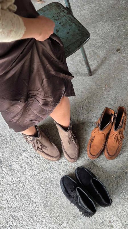 FRINGE Boots Beige 