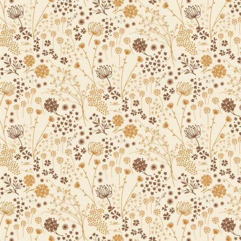 SERVIETT Blomster Beige/Brun