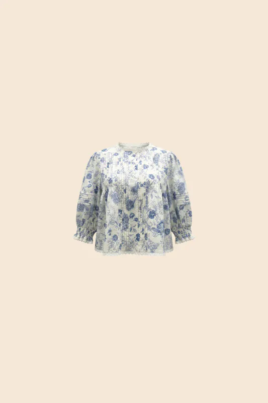 ELA Bluse Blue/White