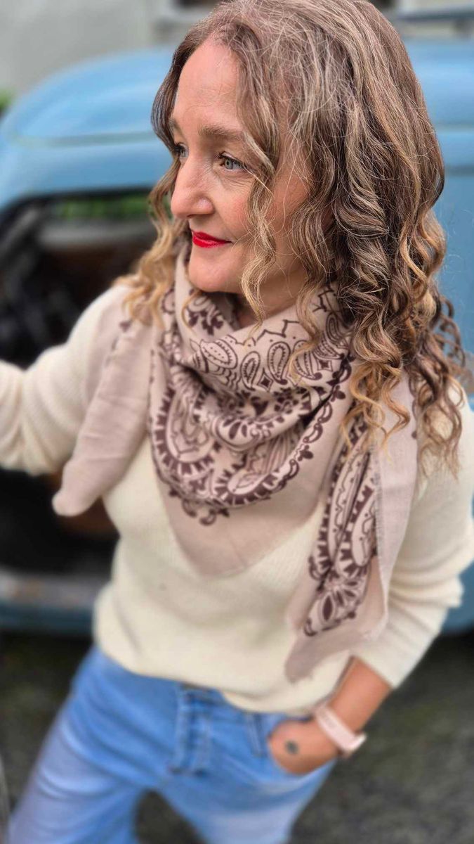 TESSA Strikket Bestefarstrøye Creme