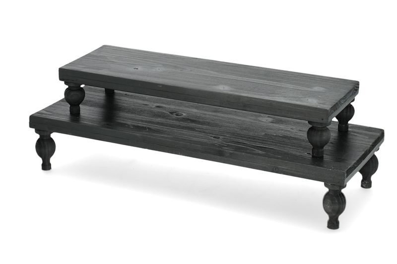 PIDESTALL Bord Avlangt Sort Treverk 