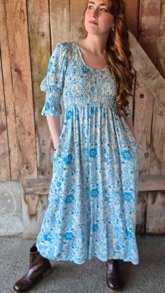 Hovedbilde MARIT Smock Lang Kjole Turkis