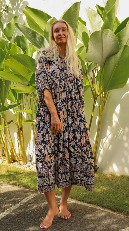 STOKKROSE Midi Sommerkjole Svart 