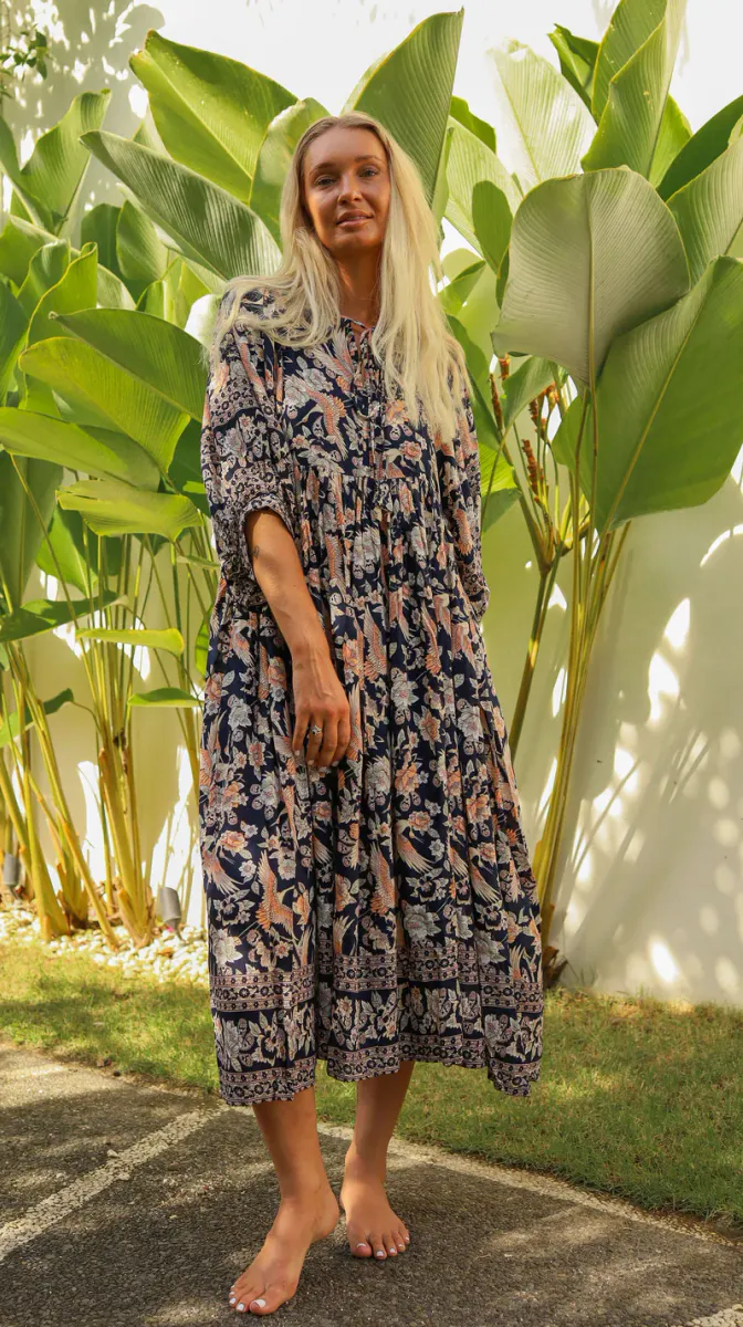 STOKKROSE Midi Sommerkjole Svart 
