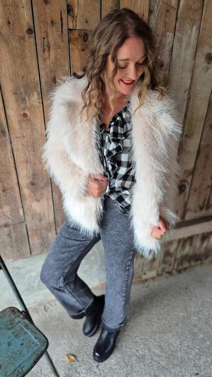 CHECK Bluse Storrutete Sjakkmønster 