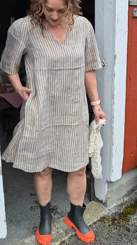 ANIELA Molly Linkjole Dusky Green/Whitecap Stripe