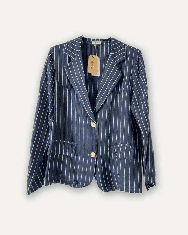ATTITUDE City Linen Blazer, Navy