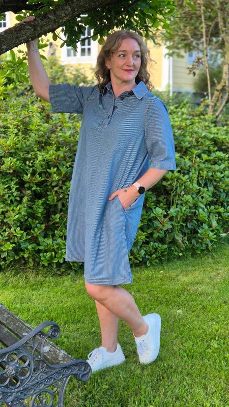 AYNA Kjole Blue/White Stripe