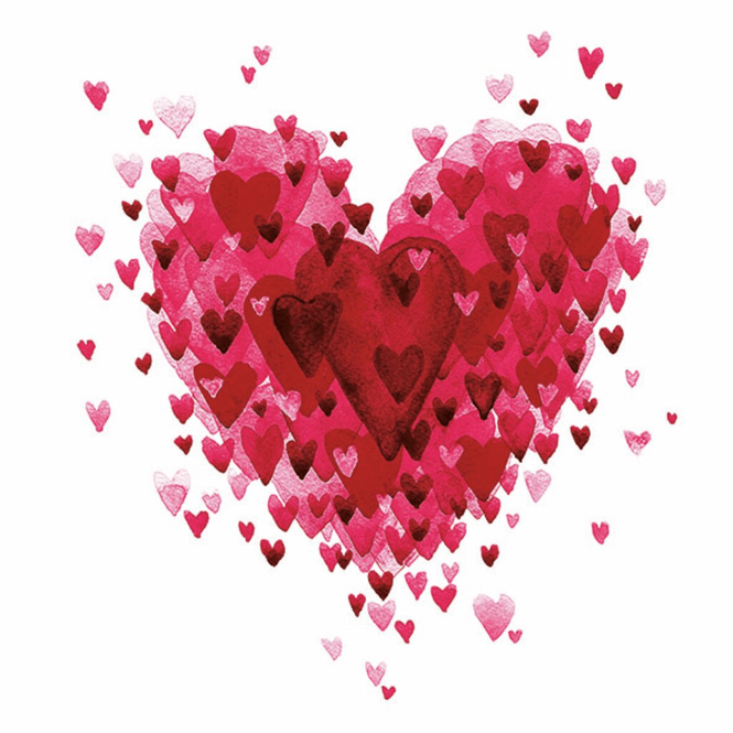 Hovedbilde SERVIETT Lunsj Heart of Hearts Red