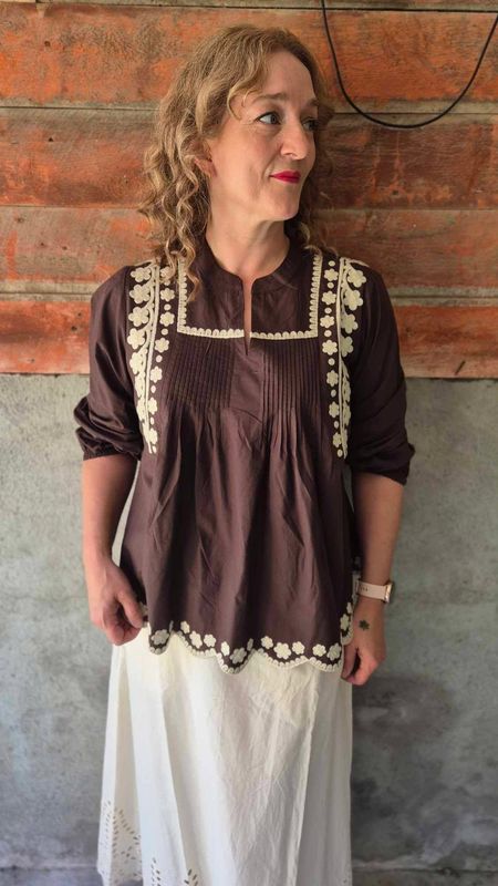 VIBA Bluse Coffee Bean