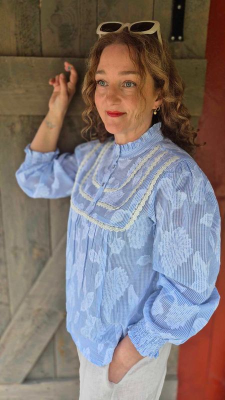 ISABELLA Bluse Blue Stripe