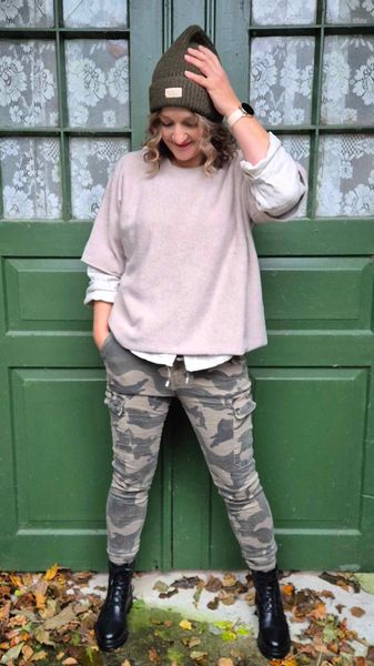 Hovedbilde MINA Camo Bukse Beige/Grå