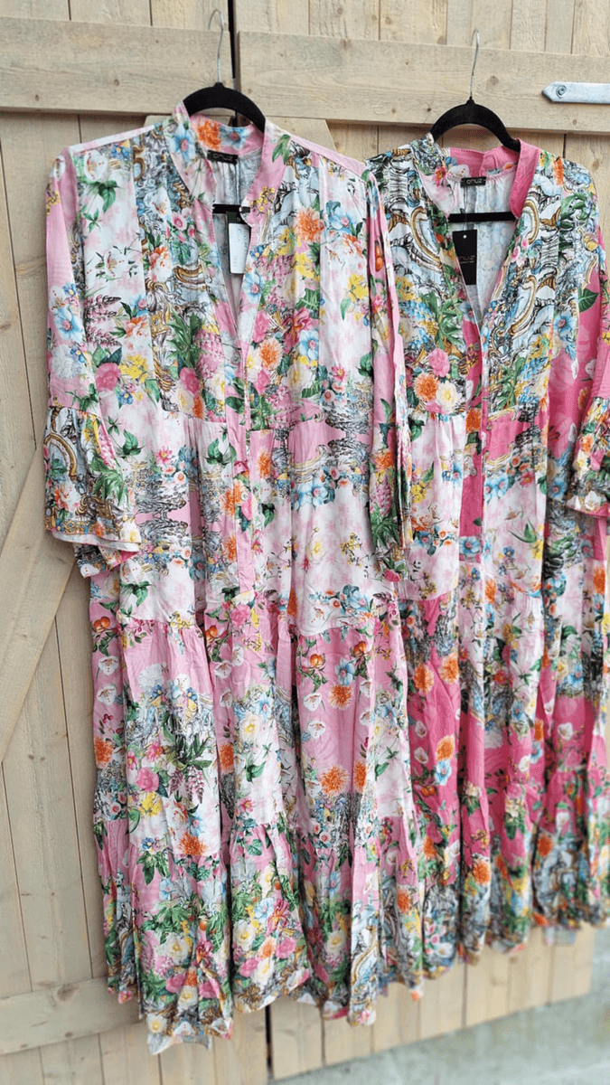 FLOWER Mix Kjole Pink