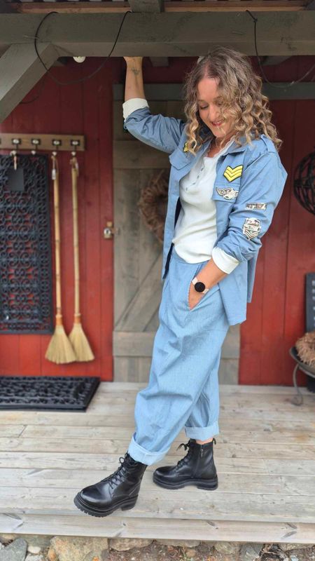 SIENNA Bukse Denim Stripe