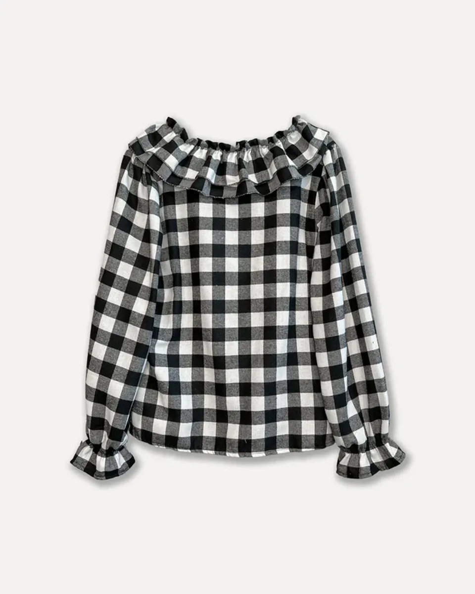 CHECK Bluse Storrutete Sjakkmønster 