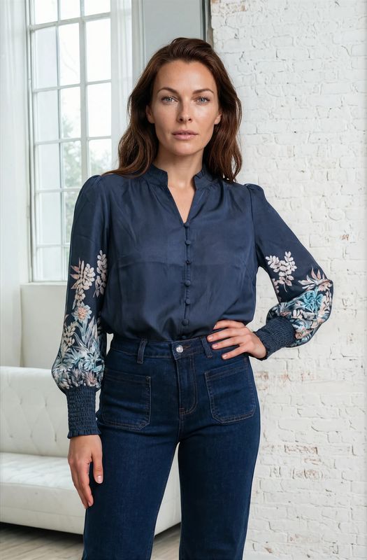 SELMA Bluse Navy 