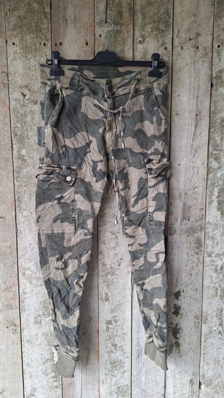 MINA Camo Bukse Beige/Grå