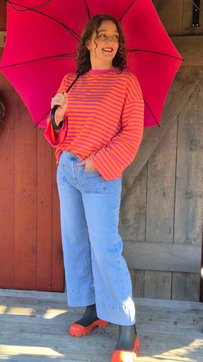 IRIS Genser Orange og Rosa