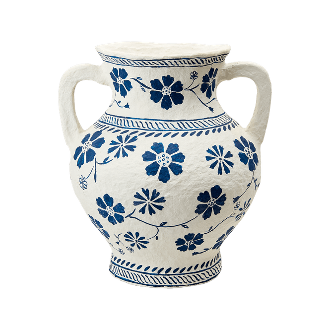 Hovedbilde VASE Angus Blå/Elfenben m Håndtak