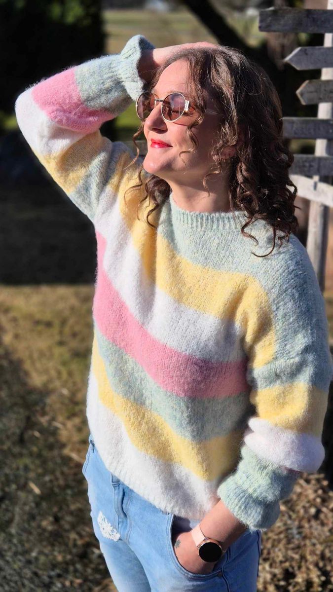 MOLLY Stripete Genser Moonbeam